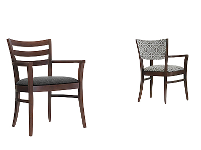 Wood Frame-Horizontal Slat or Upholstered Back